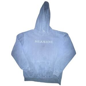 Seaside Hoodie Sweatshirt Womens medium Blue Comfort Colors Fleece Pullover